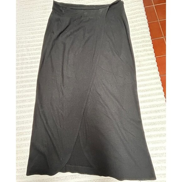 D. B. Waldo Los Angeles Womens Wrap Long Maxi Skirt Size 12 Black Side Zipper - Picture 1 of 6